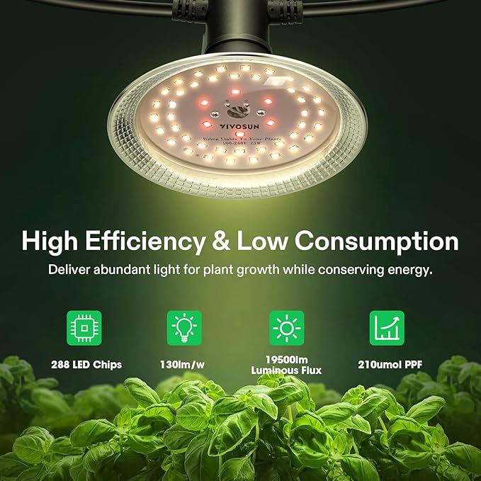 VIVOSUN Outdoor LED Grow Lights, Waterproof String Grow Light, Full Spectrum Plant Growing Lights