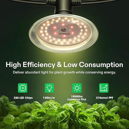 VIVOSUN Outdoor LED Grow Lights, Waterproof String Grow Light, Full Spectrum Plant Growing Lights