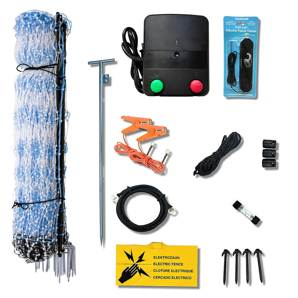 Starkline 42" x 164' Standard Electric Poultry Netting Kit with A/C Energizer (11/42/3) Electric