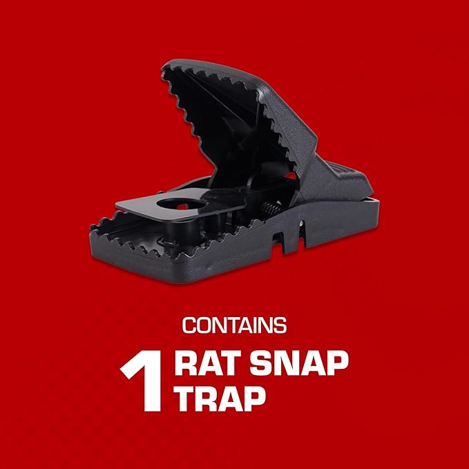 Tomcat Rat Snap Trap, 1 Rat Size Trap - Reusable - Effectively Kill Rats - Ideal for Home and Farm