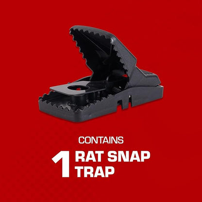 Tomcat Rat Snap Trap, 1 Rat Size Trap - Reusable - Effectively Kill Rats - Ideal for Home and Farm