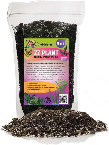 Gardenera Premium ZZ Plant Organic Potting Blend - Sustainable Growth & Revitalized Soil Ecosystem