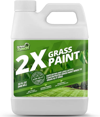 32oz 2X Green Grass Paint for Lawn, Ideal Turf Paint & Green Lawn Spray to Renew Discolored Lawns