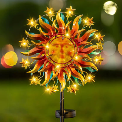 Solar Wind Spinners for Yard Garden - 60.3 Inch 360° Metal Sun Wind Sculptures Outdoor Clearance