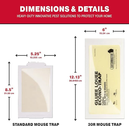 Catchmaster Gluee Louee Rat Extra Large Traps 30-PK, Heavy Duty Glue Trap, Mouse Traps for Home