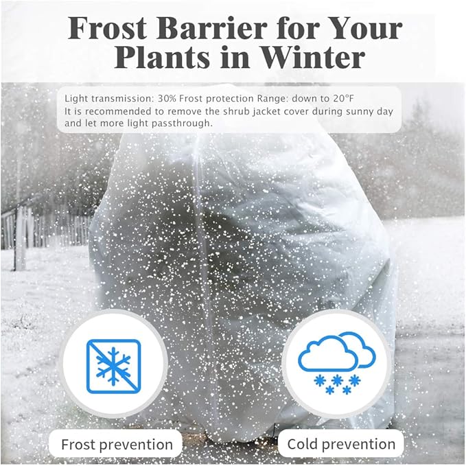 REMIAWY Plant Covers Freeze Protection Frost Blanket for Plants Tree Blanket Cover Shrub Covers