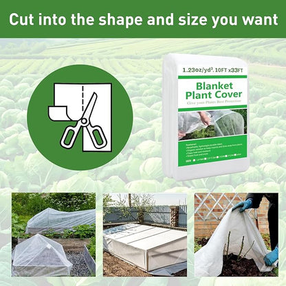 2 Pack Plant Covers Freeze Protection,10ft x 33ft Frost Cloth Plant Cover Blanket for Outdoor