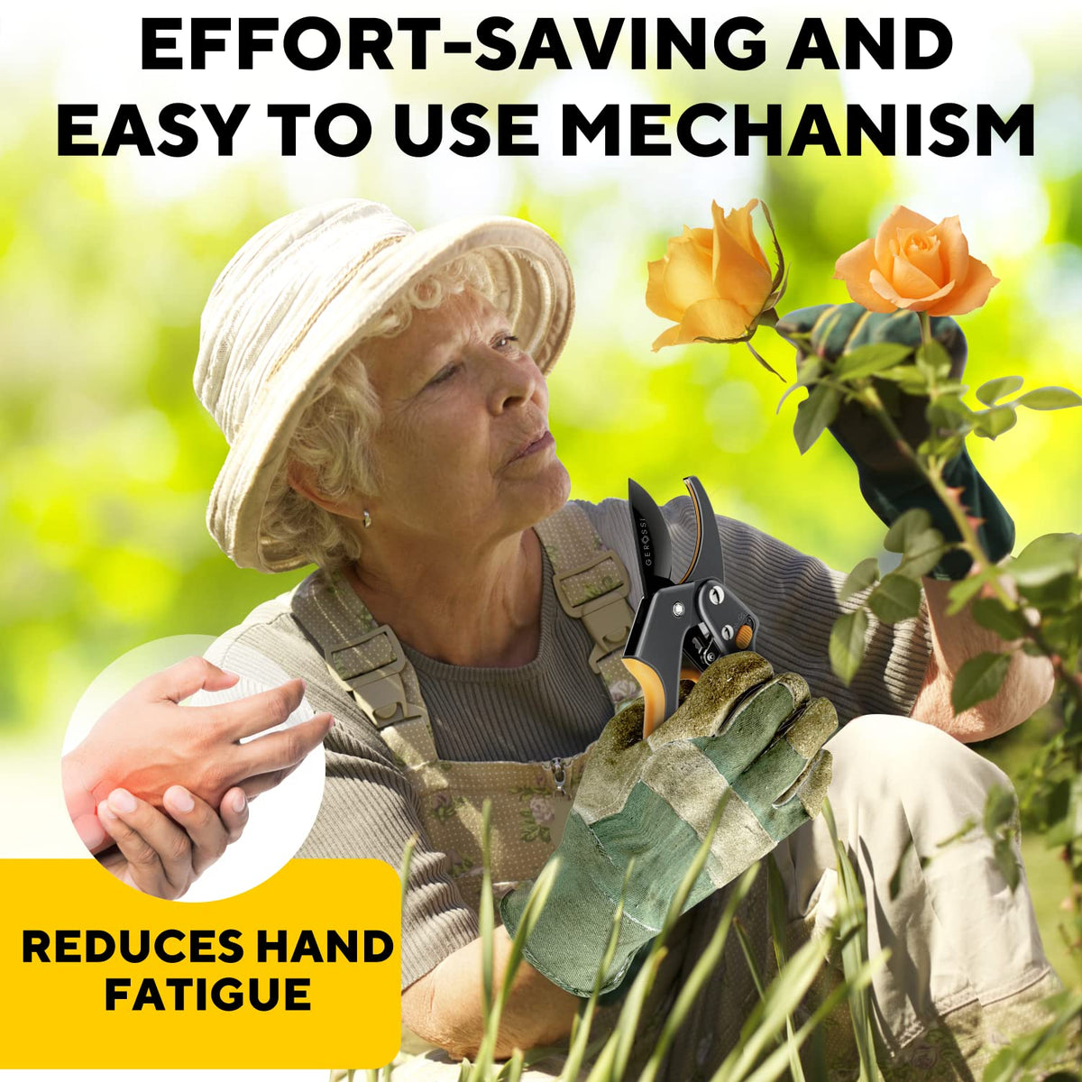 Ratchet Pruning Shears for Gardening Heavy Duty - Increases Cutting Power 3x - Perfect Ratchet