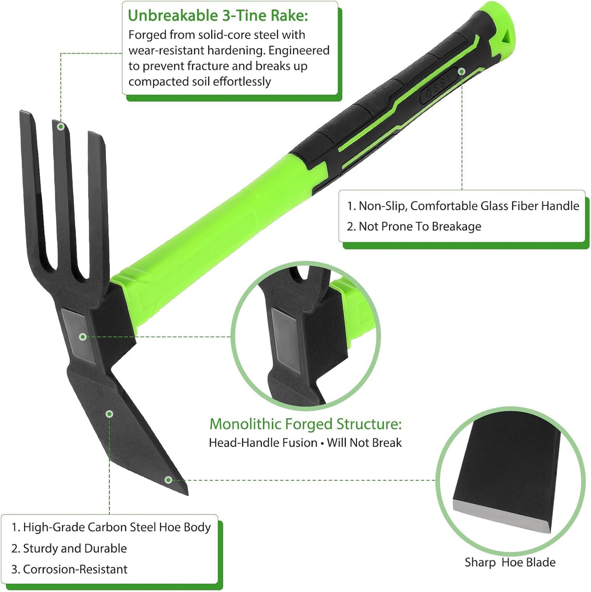 2pcs Pick Axes for Digging and No Installation Required Garden Hoe and Cultivator Hand Rake Garden
