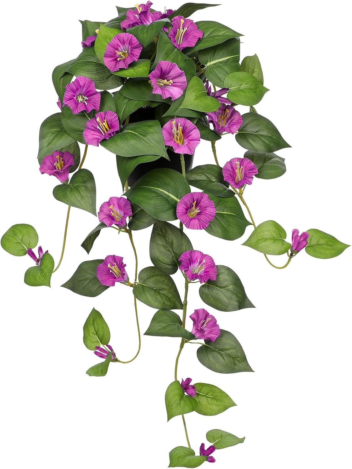 Briful Artificial Hanging Flowers in Pot 25.6" Faux Silk Morning Glory Flower Vine with Cascading