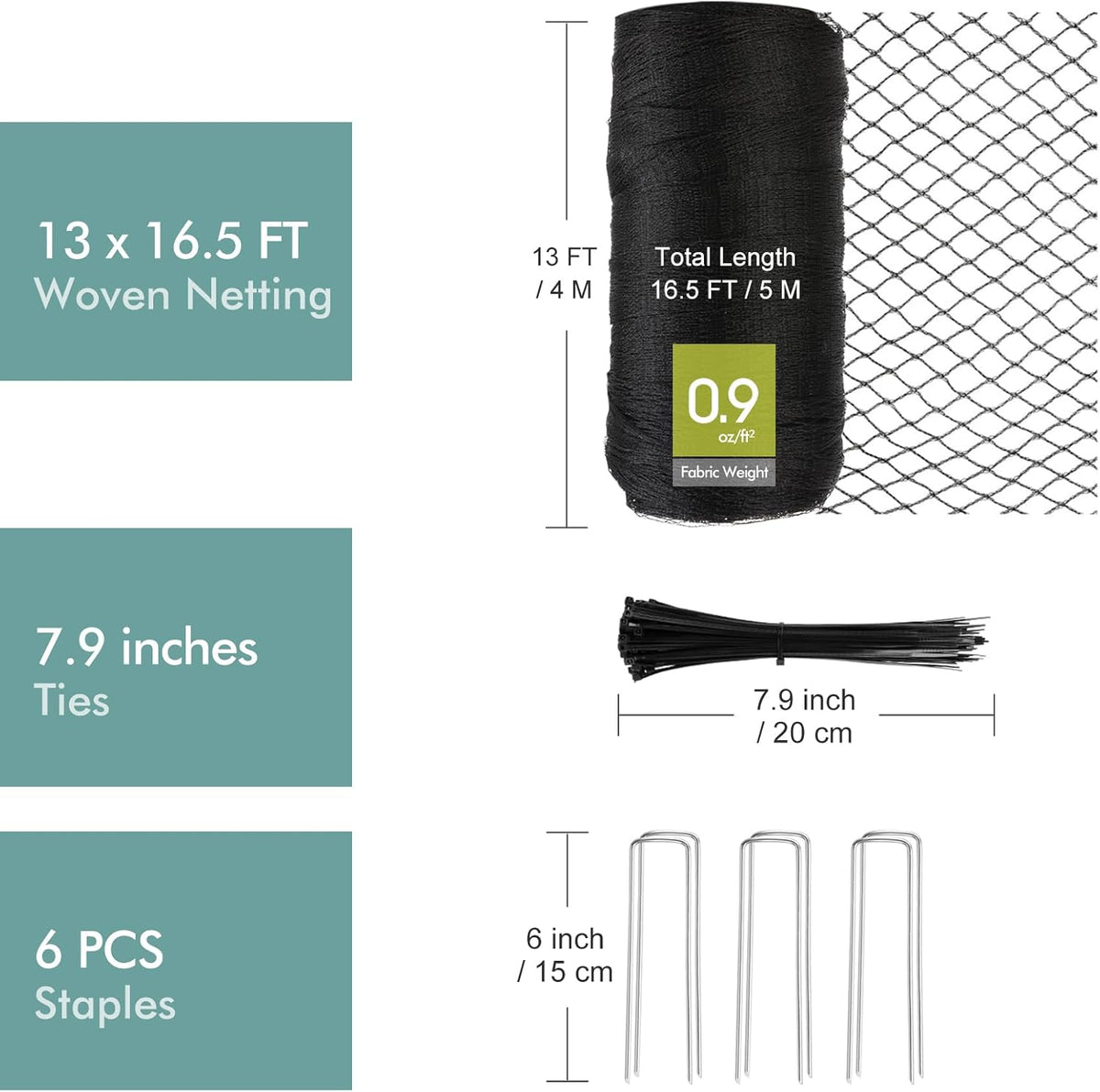 Bird Netting for Garden, Fetanten 13 x 16.5 FT Netting for Garden Protection Vegetables Fruit Trees
