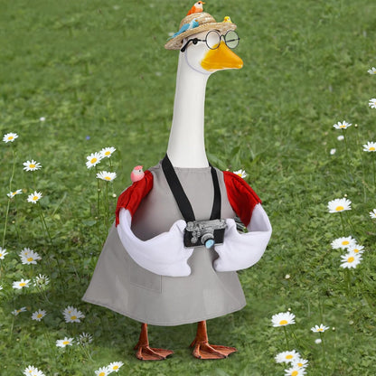 Geyoga Goose Outfit for 23 Inch Cement Plastic Porch Bird Watching Theme Goose Clothe Gift for Bird