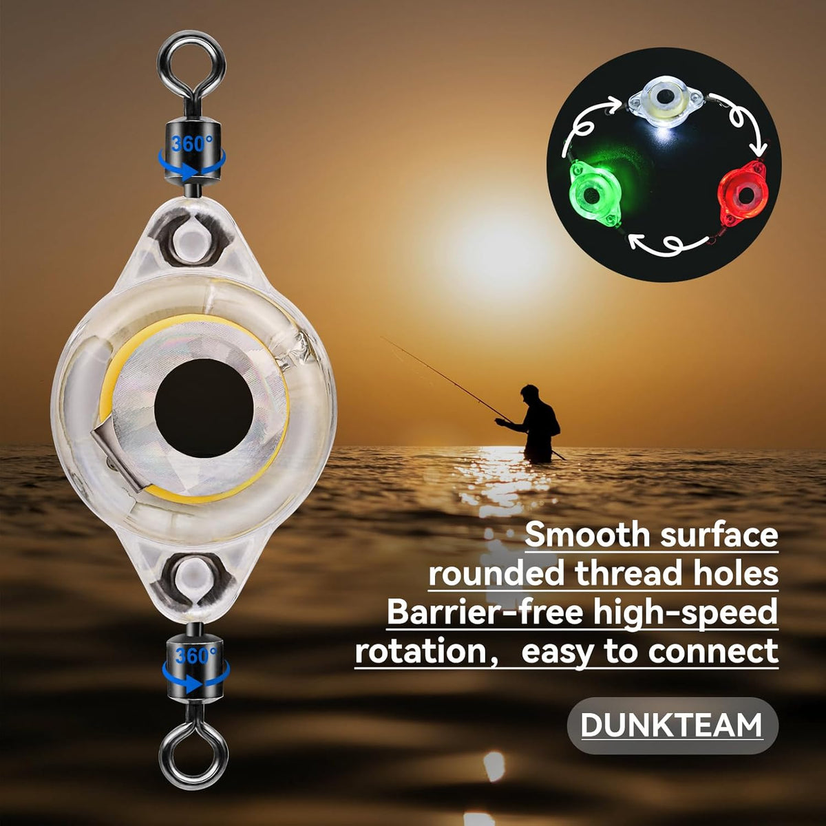 LED Underwater Fishing Lures，LED Lighted Bait Flasher，Deep Drop Fishing Lures，Fish Eye Attractive