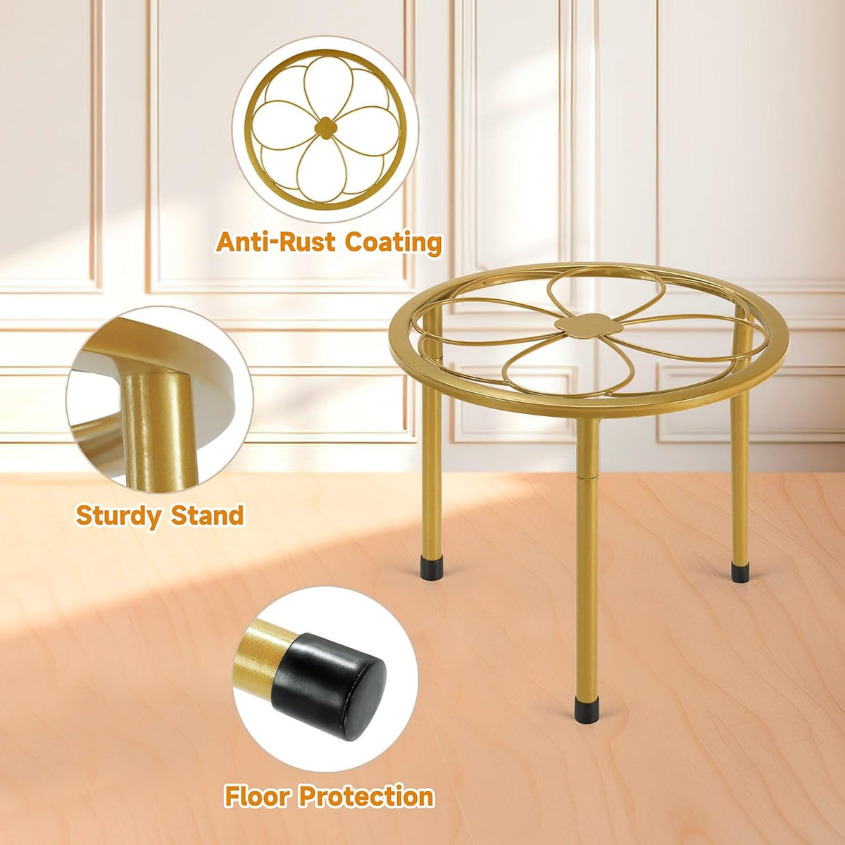 5 Pack Metal Plant Stand, Anti-Rust Iron Plant Stands for Indoor and Outdoor, Heavy Duty Flower Pot