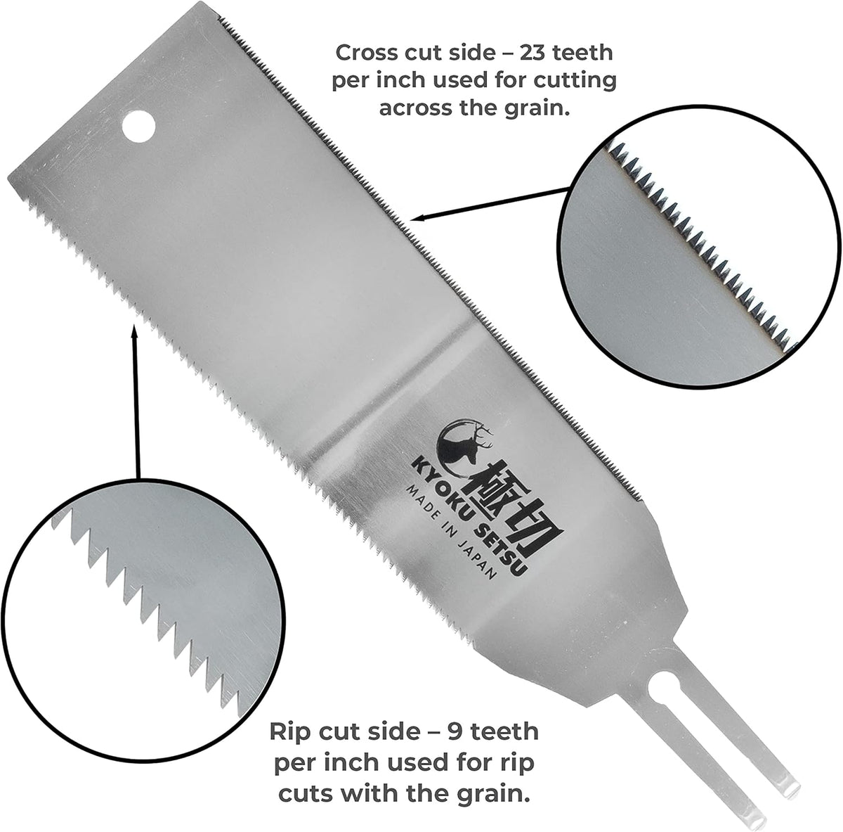 Great Neck Kyoku Setsu Japanese Ryoba Double-Edged Pull Cut Saw, Ultra Fine Saw, Detail Hand Saw