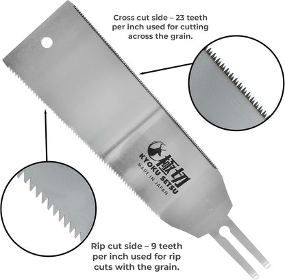 Great Neck Kyoku Setsu Japanese Ryoba Double-Edged Pull Cut Saw, Ultra Fine Saw, Detail Hand Saw