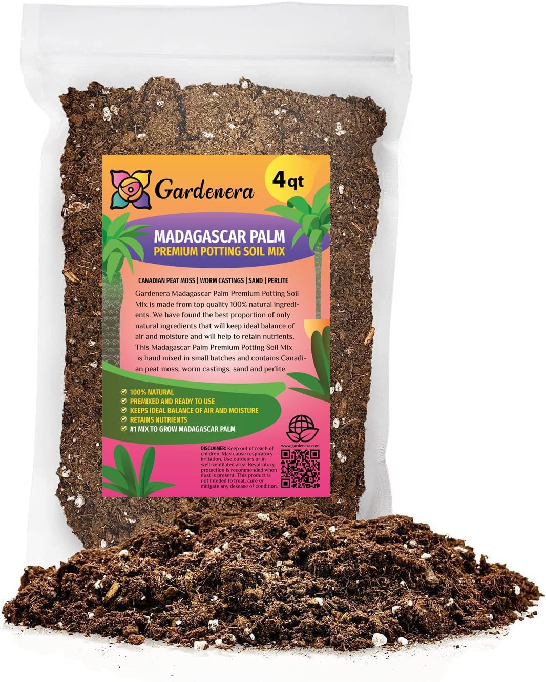 Gardenera Madagascar Palm Potting Mix - Promote Strong Roots and Captivating Form with Our Premium