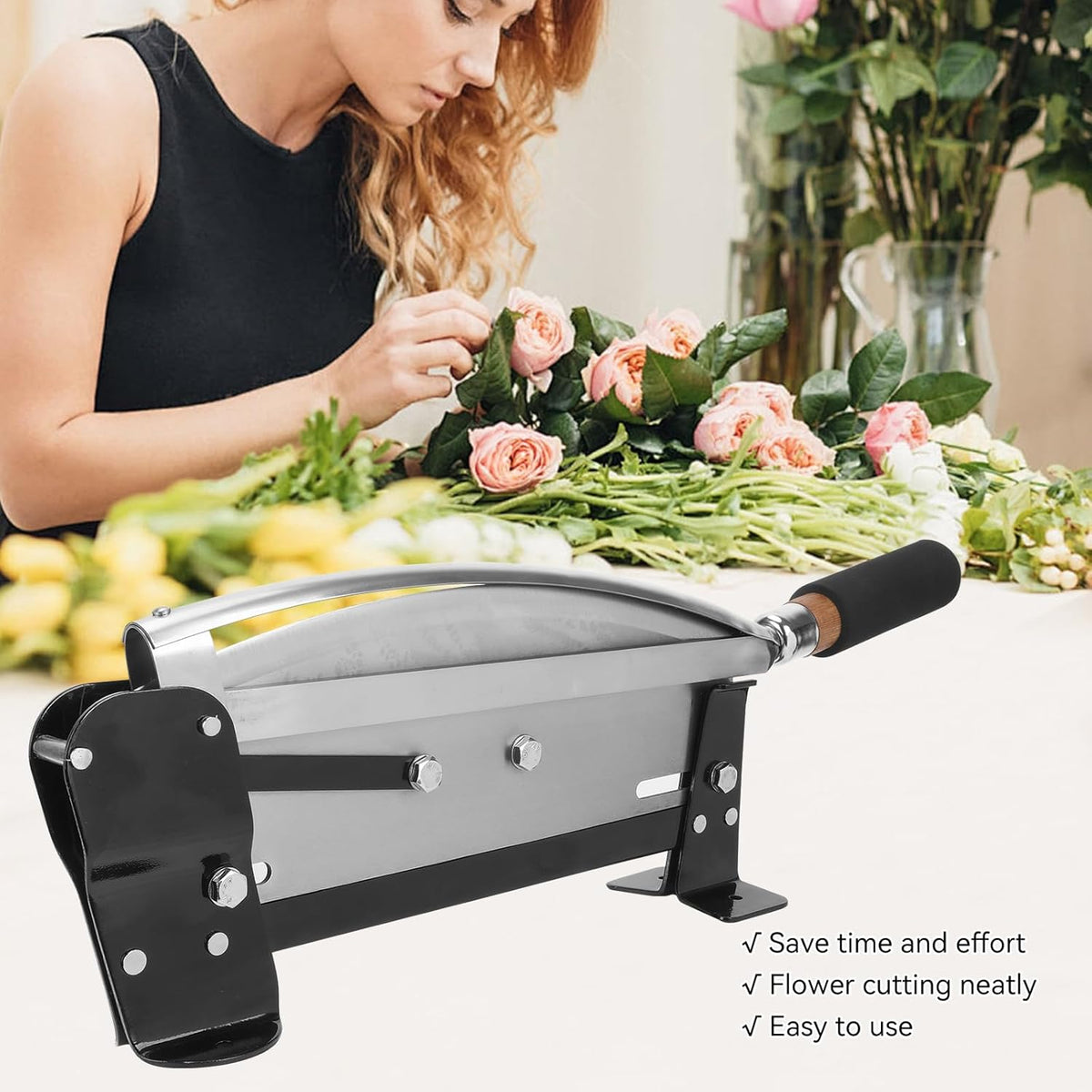 16-Inch Stainless Steel Flower Stem Cutter & Floral Scissors Set, Heavy Duty Bunch Cutter with