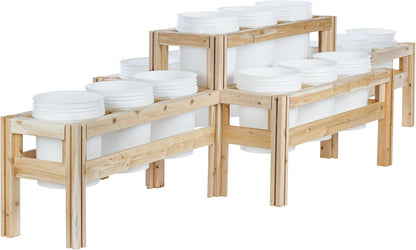 Greenes Fence Two-Tiers Fifteen Bucket Elevated Cedar Wood Garden Frame, 125 in. x 43 in. x 30 in.