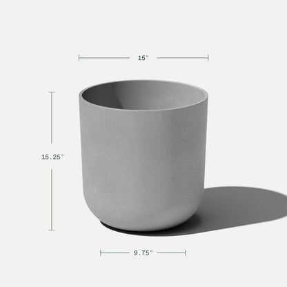 Veradek Round Lima Plastic Planter Pots for Indoor/Outdoor Garden Use, Gray, Suitable for Small to