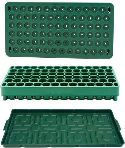 Vego garden Seedling Suite Products 10" x 20" 76 Cells Stackable Seed Starter Germination Tray with