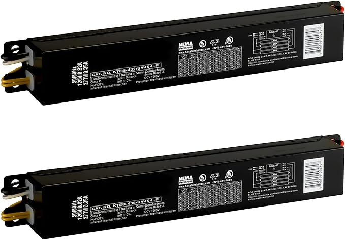 OHLECTRIC 2 Pack - Replacement for Keystone KTEB-432-UV-IS-L-P 4 Lamp T8 Electronic Fluorescent
