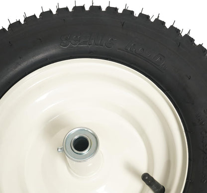SCENIC ROAD Wheelbarrow Replacement Tire, 16" Wheel with Bearing and Grease Fitting, 4-Ply Turf Tire