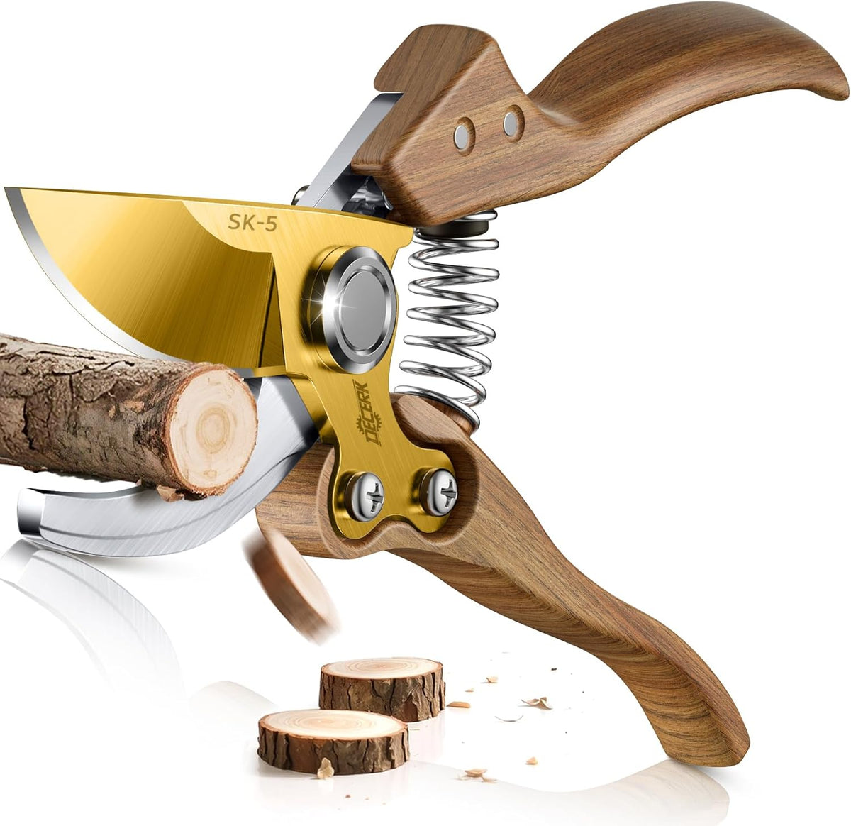 8.5" Professional Bypass Pruning Shears – Heavy Duty Garden Scissors & Clippers for Wood & Tree
