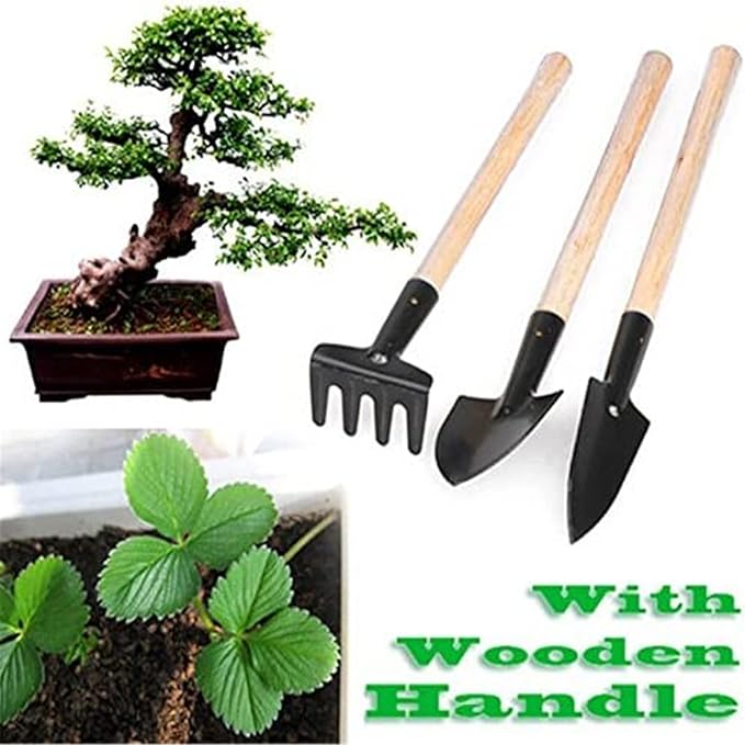 6 Pcs Garden Tools Mini Gardening Kit Plant Potted Flower Gadget Wooden Handles for Transplanting