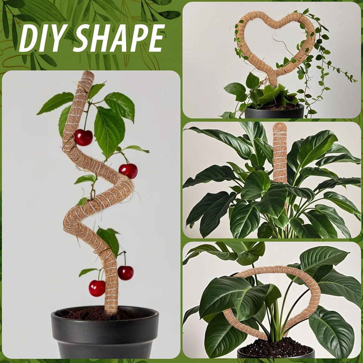 2 Pack Moss Pole, 28 Inch Monstera Plant Support, Moss Poles for Climbing Indoor Plants, Handmade