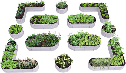 A ANLEOLIFE 12-Pack 4X4X1.5ft & 6X2X1.5ft & 81x81x18 in Deep Root Galvanized Raised Garden Beds