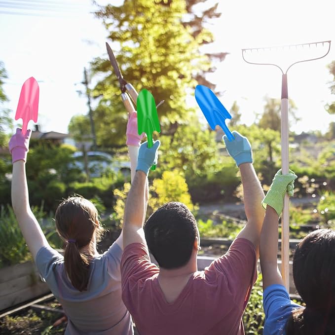 18 Pcs Colorful Garden Shovels Small Metal Hand Trowel Set for Gardening Teens Adults Mini Digging
