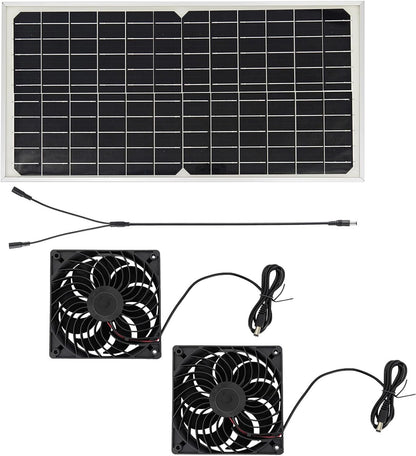 20W Solar Exhaust Fan for Chicken Coop, Sheds, Greenhouses, Dog Houses, Windows, Attics, Solar