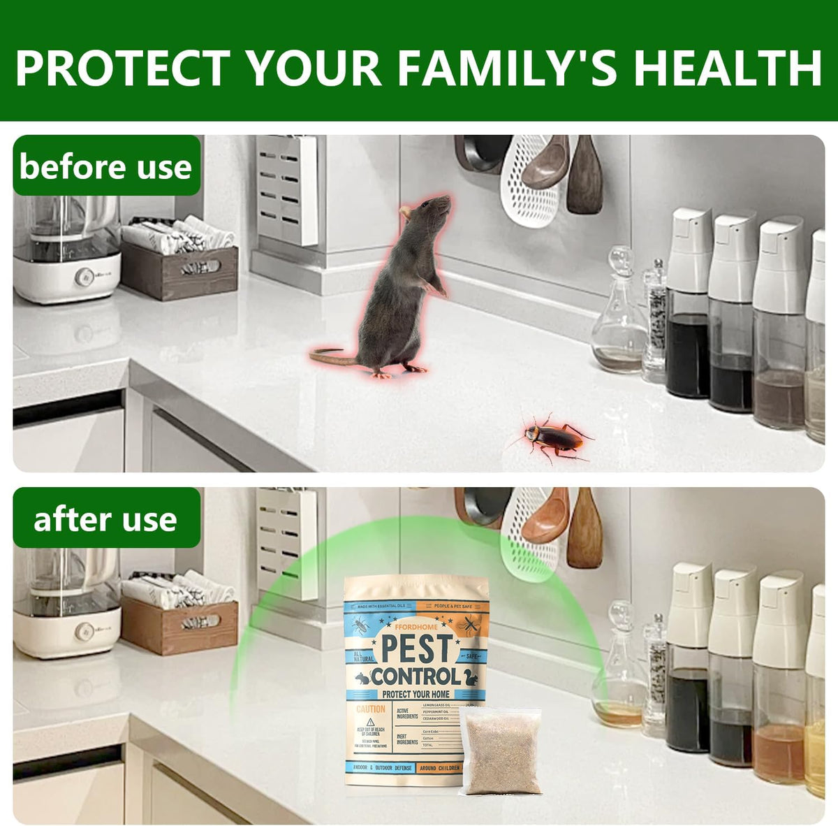 Pest Control Pouches Mosquito Repellent Mice, Rats, Ants, Cockroaches, Moths, and Other pests