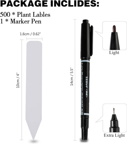 Plant Labels 4 Inch 500Pcs Plastic Plant Name Tags for Seedlings Garden Labels Markers Nursery