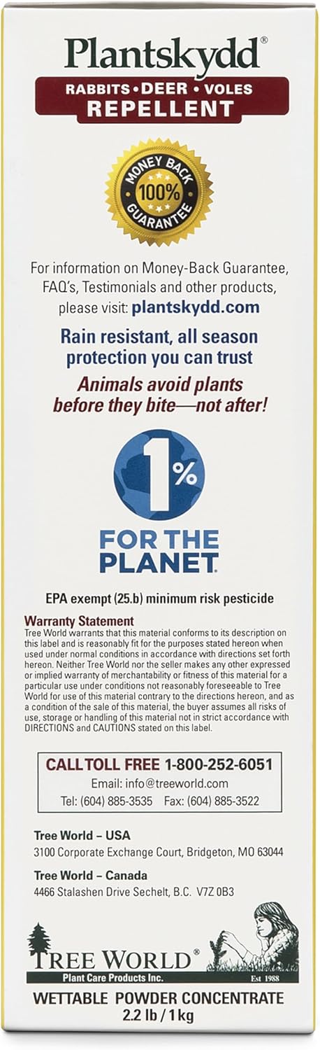 Plantskydd Animal Repellent - Repels Deer, Rabbits, Elk, Moose, Hares, Voles, Squirrels, Chipmunks