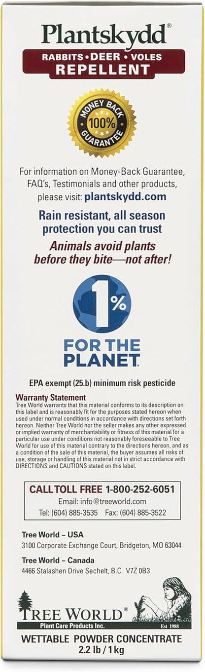 Plantskydd Animal Repellent - Repels Deer, Rabbits, Elk, Moose, Hares, Voles, Squirrels, Chipmunks