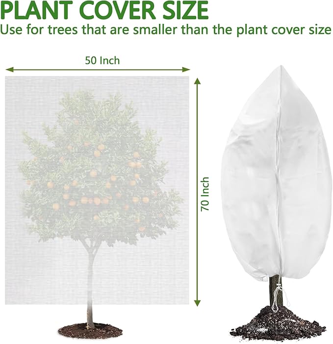 Remiawy Plant Covers Freeze Protection, 2.0 oz/yd² Shrub Jacket Plant Covers for Winter, 2 Pack 50