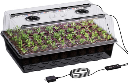60-Cell Self-Watering Seed Starter Tray with Grow Light, Seed Starter Kit with 4.07” Humidity Dome