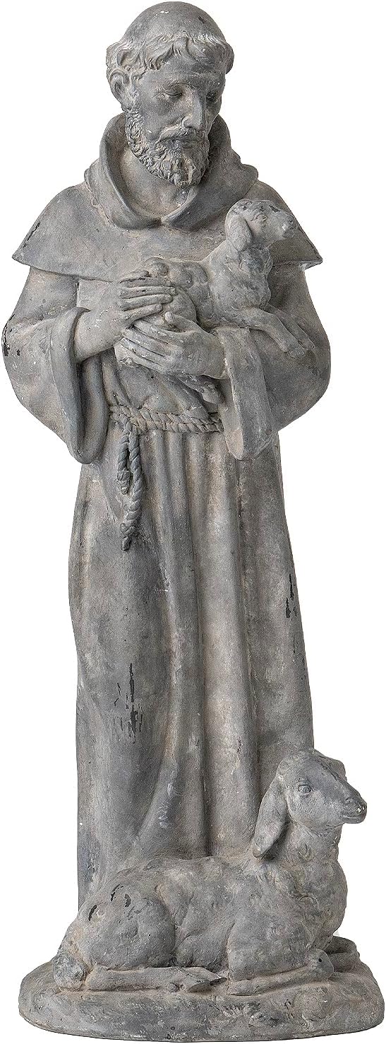 Newman House Studio Vintage St Francis Garden Statue - 15.2 Inch Resin Patron of Animal Figurine