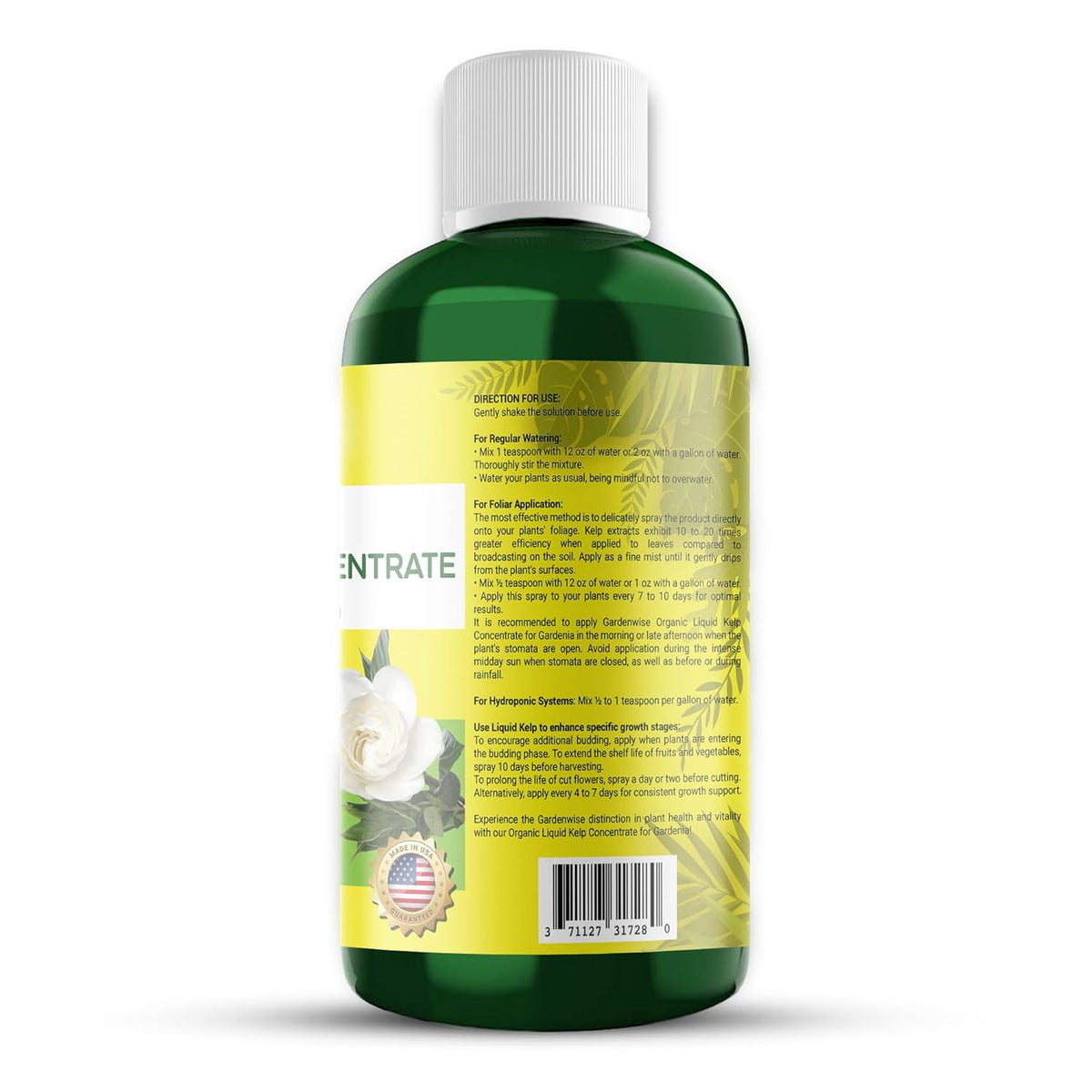 Organic Premium Kelp Seaweed Concentrate for Gardenia - Liquid Fertilizer - Liquid Plant Food