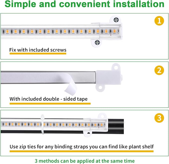 Four Head 8.6 Inches LED Grow Light Strips, Grow Lights for Indoor Plants Full Spectrum 3000K, 104