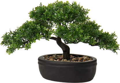 Artificial Bonsai Tree Juniper Faux Plants Indoor Small Fake Plants Decor with Ceramic Pots for