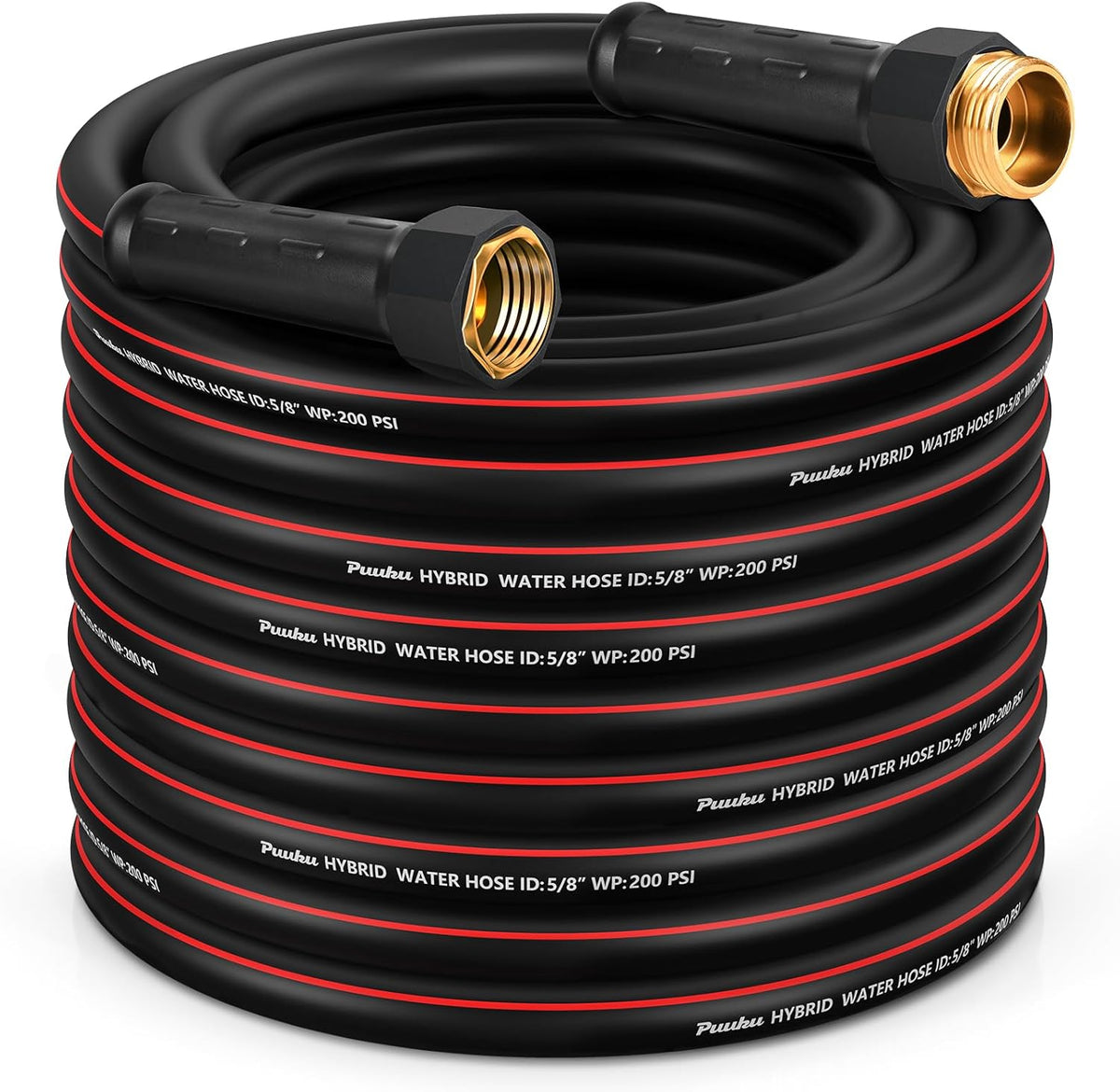 Garden Hose 75ft x 5/8", NON-EXPANDABLE Heavy Duty Premium Flexible Water Hose, No Kink, Leakproof