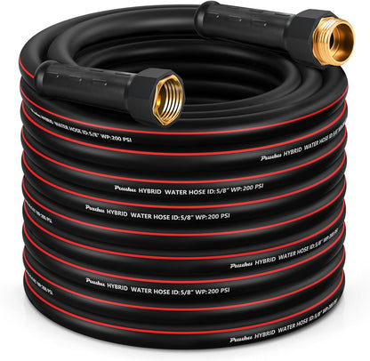 Garden Hose 75ft x 5/8", NON-EXPANDABLE Heavy Duty Premium Flexible Water Hose, No Kink, Leakproof