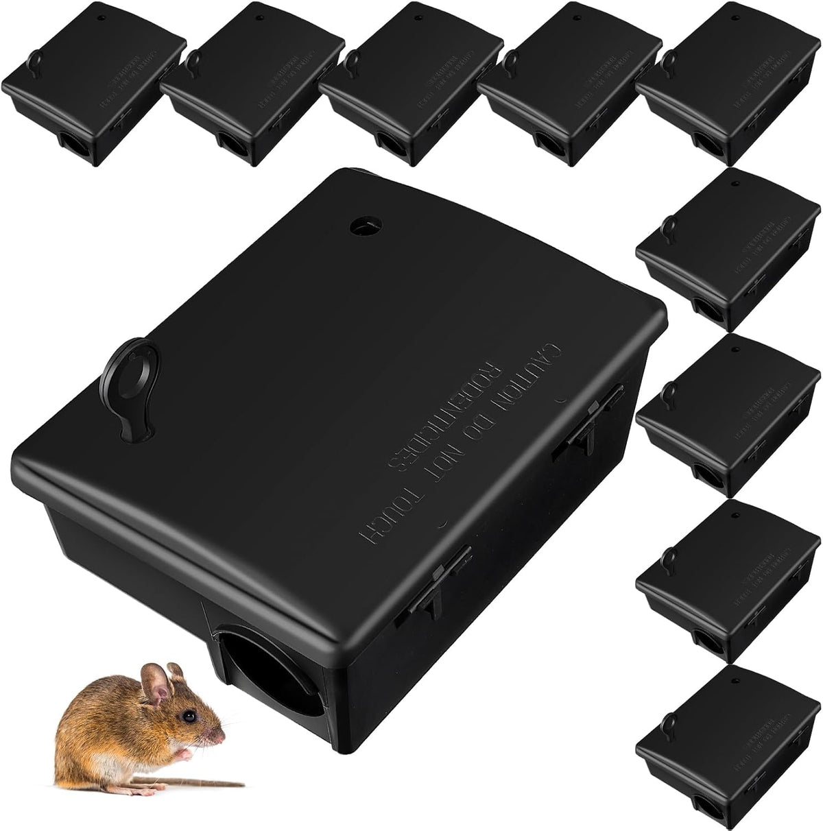 Qualirey 2 Pack Rat Bait Stations Large Rodent with Key Reusable Mouse Stations Mice Blocks Heavy