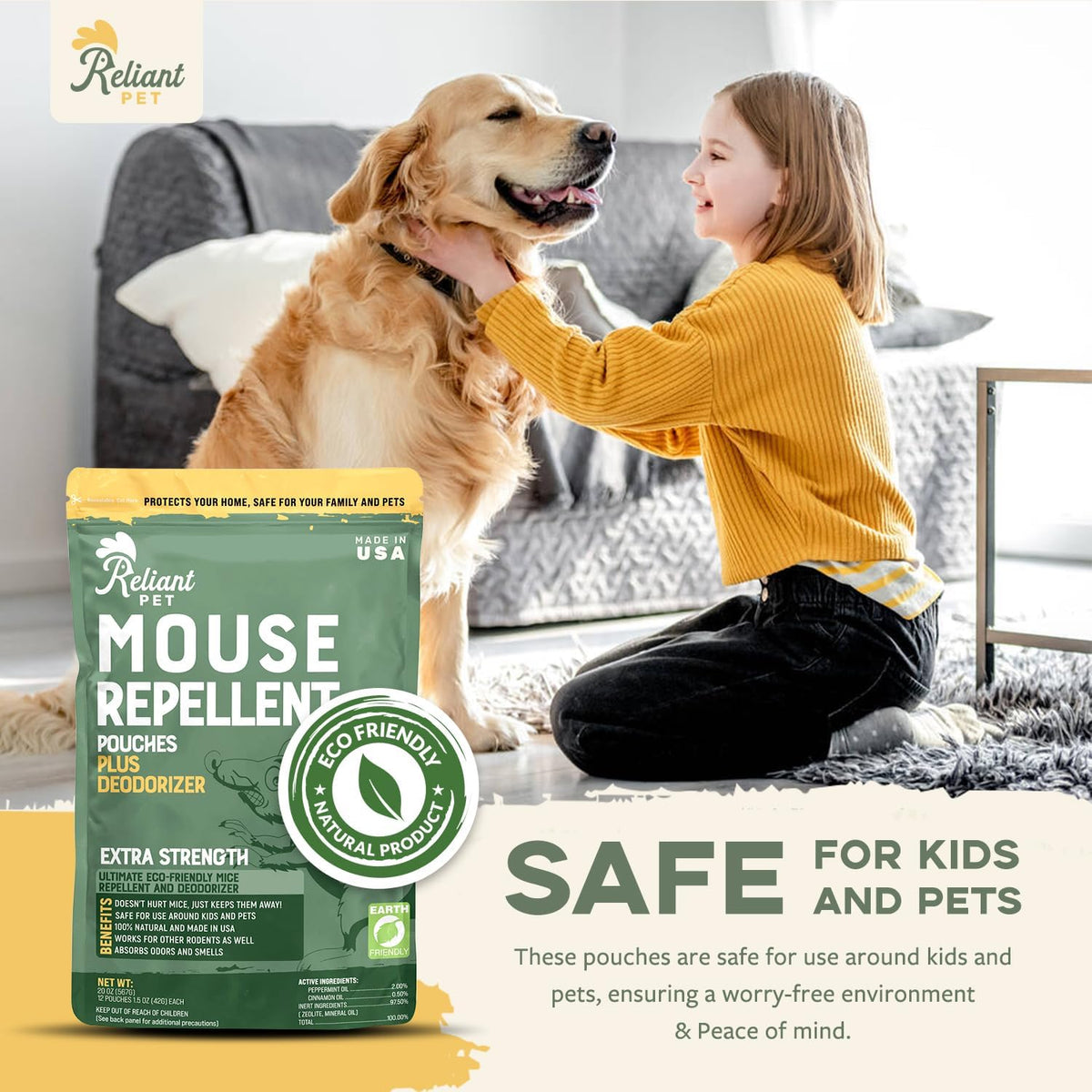 Mouse Repellent Pouches - Rodent Repellent Made in USA (12 Pouches) - Keep Rodents Out of Cars