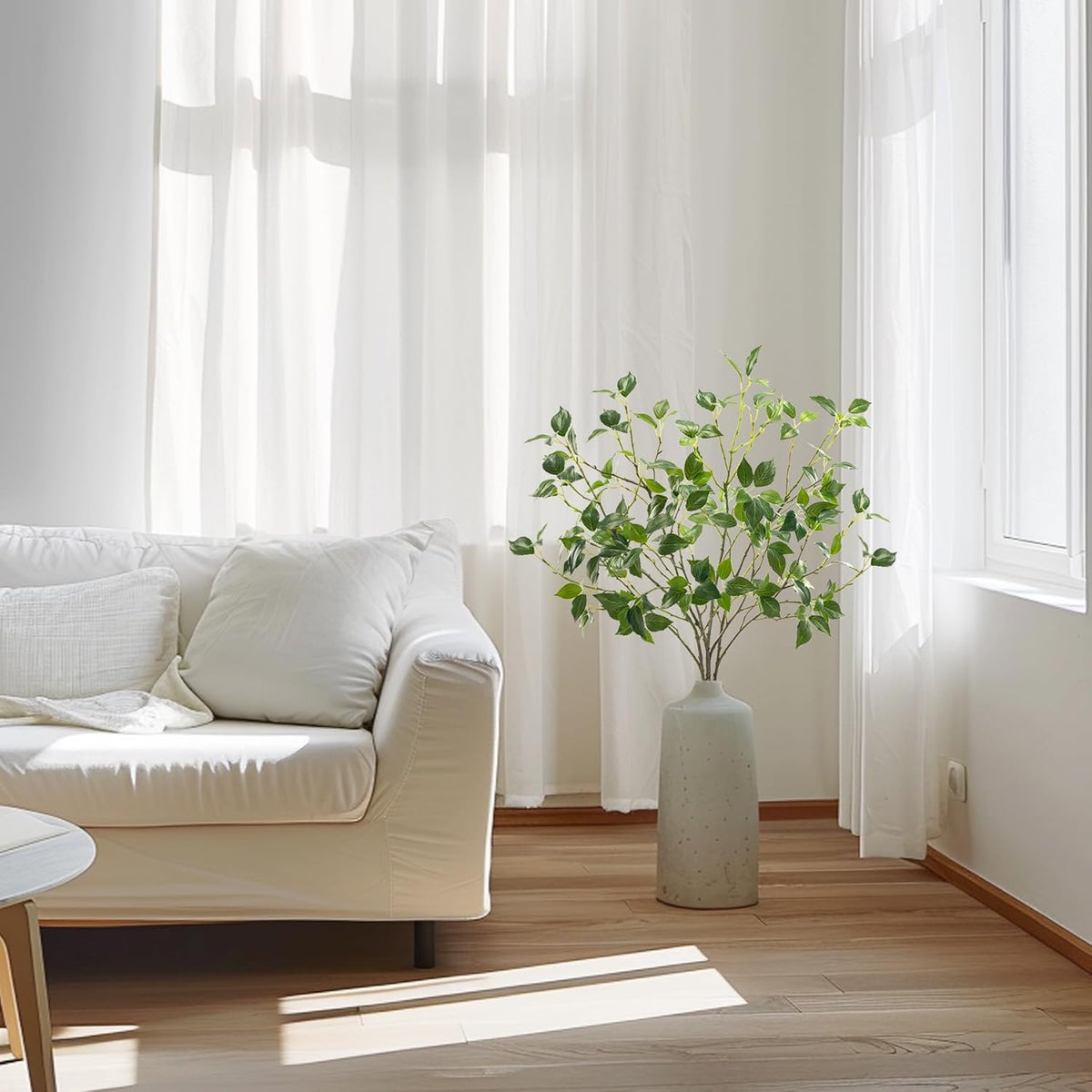 Eucalyptus Stems 32"Fake Plants Eucalyptus Greenery For Vase Artificial Plants Indoor Bay Leaves