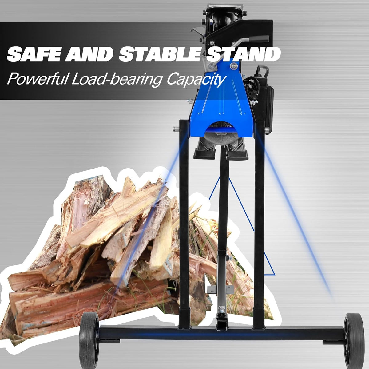 BILT HARD 6.5 Ton Electric Log Splitter with Stand - 15 Amp Motor Wood Splitter with Hydraulic Ram