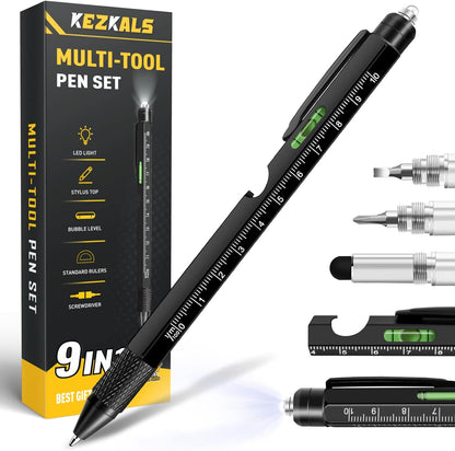 KEZKALS Mens Stocking Stuffers for Teens Adults, 9 in 1 Multitool Pen Gifts for Men, Stocking